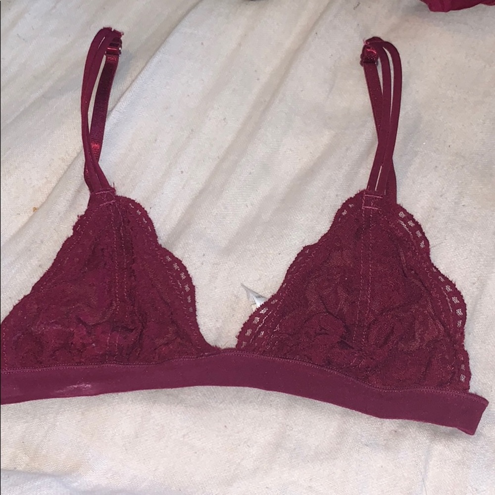 burgundy bralette